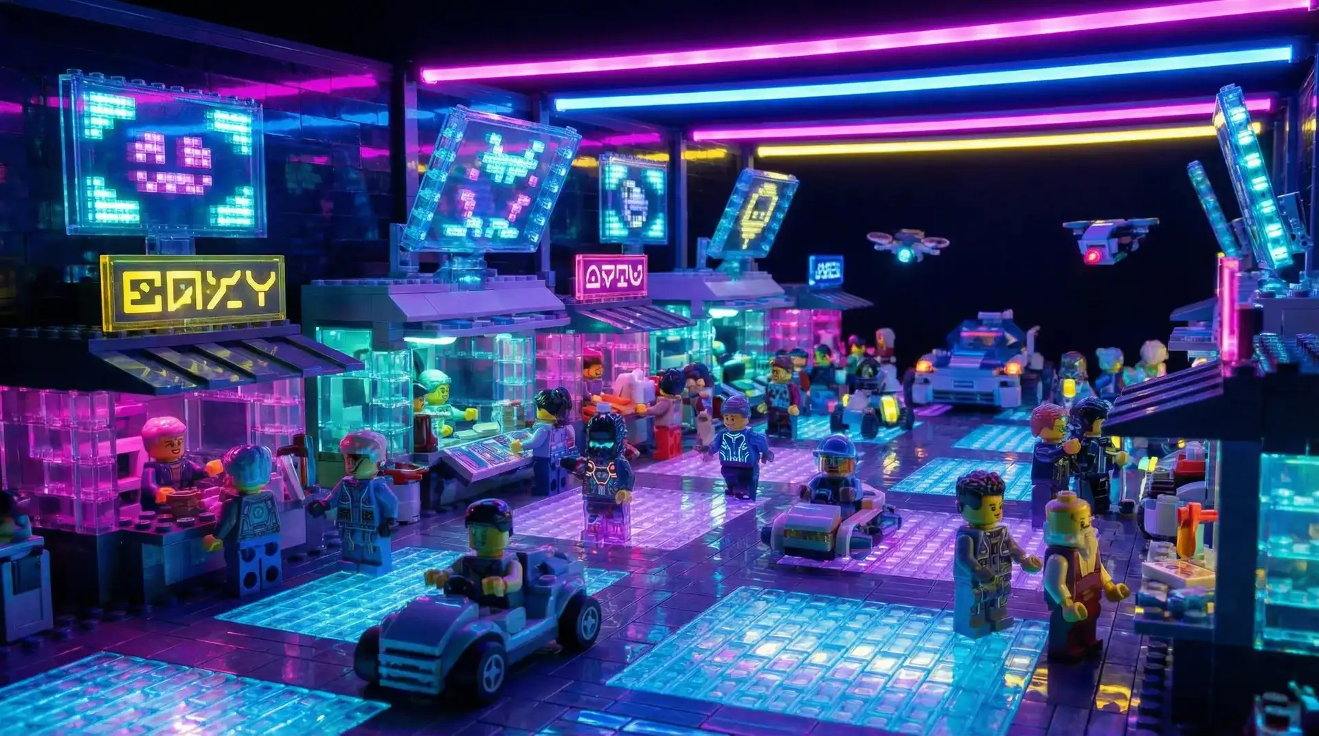 麻将糊了 积木不夜城活动广场赛博集市